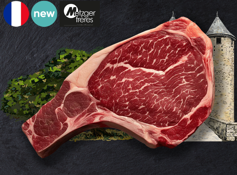 Beef Bone-in Ribeye, Aubrac, 30 Days Dry Aged by Metzger Frères (Chilled)